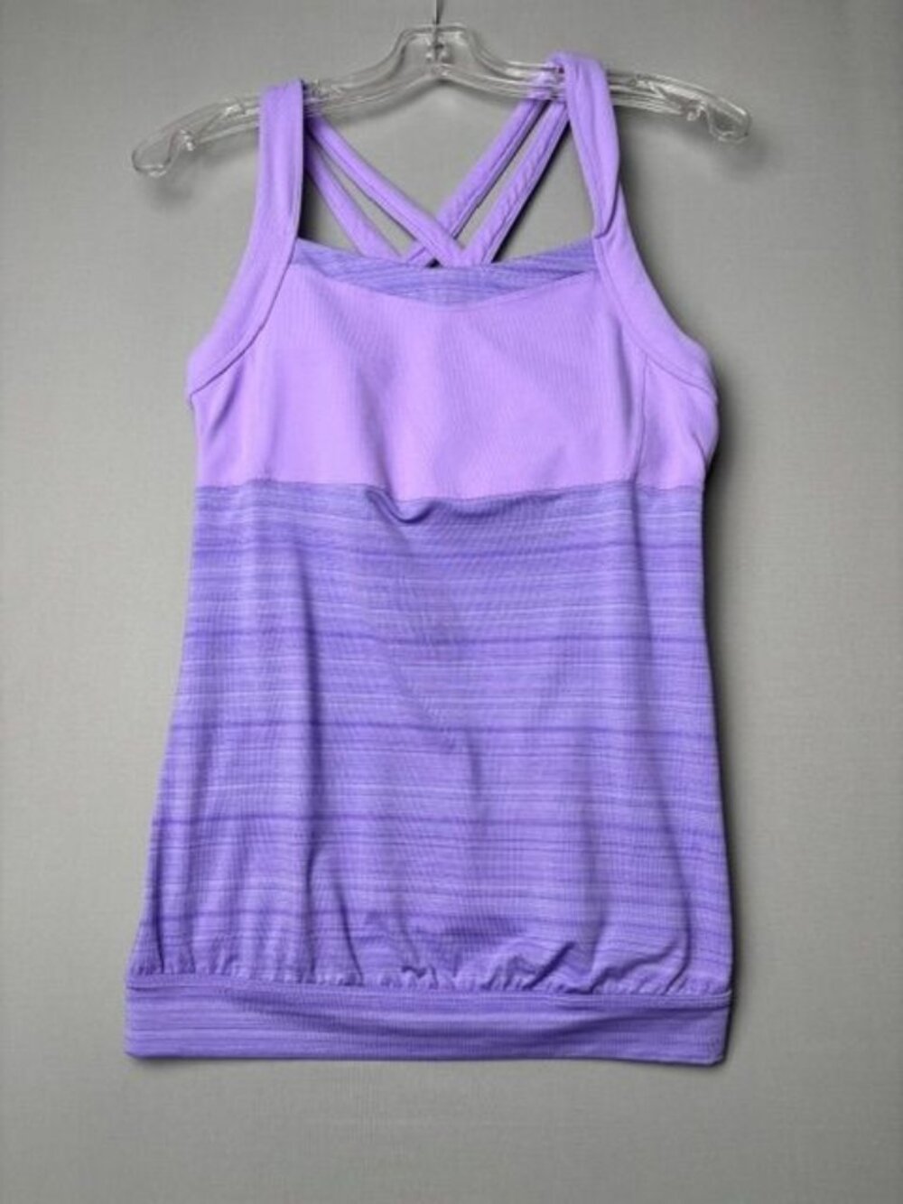 Athleta Women's Medium Purple Strappy Built in Bra Workout Yoga Tank Top